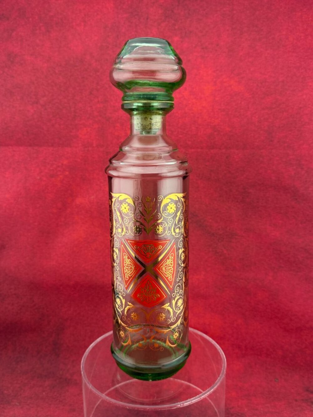 VINTAGE OLD FITZGERALD KENTUCKY WHISKEY DECANTER w/ UNIQUE GLASS STOPER 12" TALL